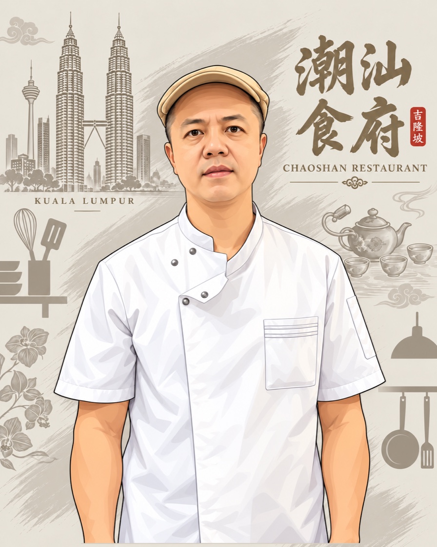 潮汕食府卢大厨 · 卤味主理人人物插画