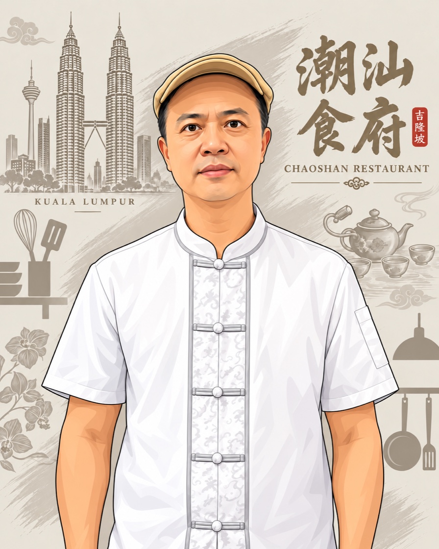 潮汕食府卢大厨 · 行政总厨人物插画