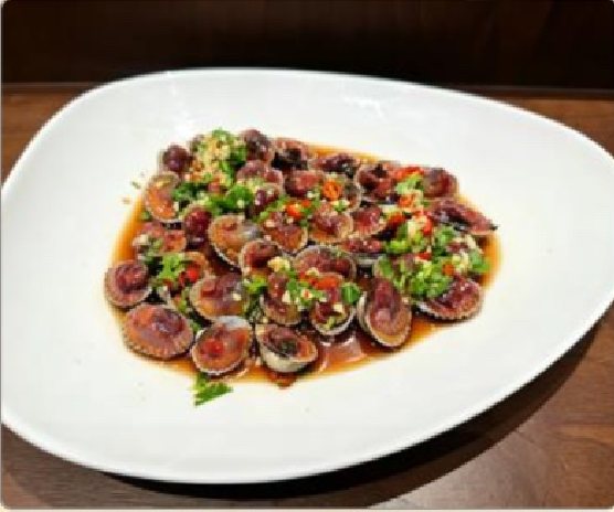 潮汕食府菜单菜品：G4 生腌血蛤（活） Raw Marinated Live Blood Cockles