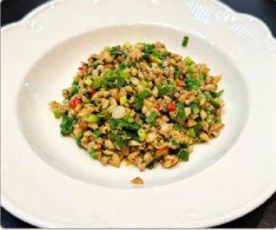 潮汕食府菜单菜品：C4 姜葱炒红肉米 Red Clams with Ginger and Scallion