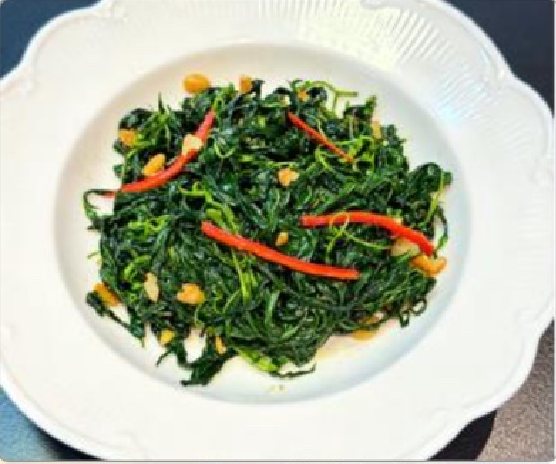 潮汕食府菜单菜品：C5 普宁豆酱炒麻叶 Mallow Leaves with Puning Bean Paste