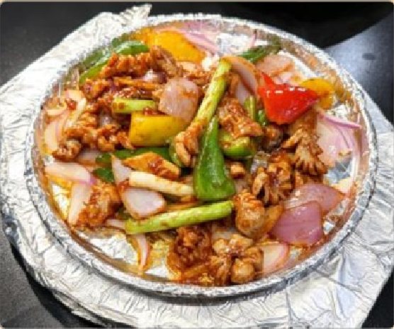 潮汕食府菜单菜品：T2 铁板脆肠 Sizzling Crispy Intestine