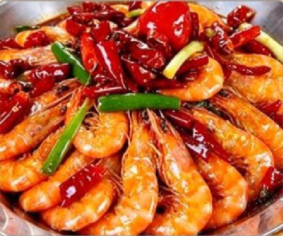 潮汕食府菜单菜品：X8 香辣老虎虾（活） Spicy Live Tiger Prawns