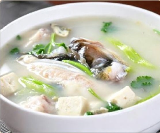潮汕食府菜单菜品：S6 龙虎斑咸菜豆腐汤（活） Live Grouper, Pickled Mustard and Tofu Soup