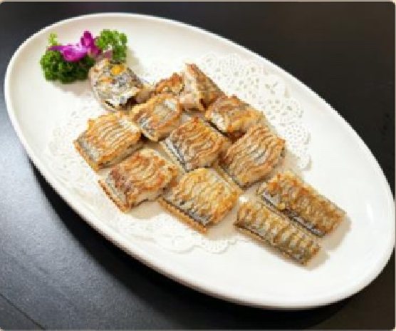 潮汕食府菜单菜品：S14 潮式香煎带鱼 Chaoshan Pan-fried Beltfish
