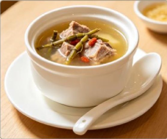 潮汕食府菜单菜品：D1 石斛石橄榄炖排骨汤 Dendrobium and Stone Olive Pork Rib Soup