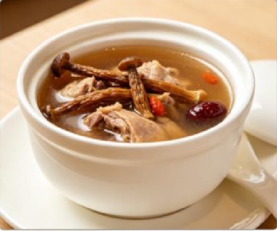 潮汕食府菜单菜品：D5 茶树菇炖老鸭汤 Tea Tree Mushroom Duck Soup